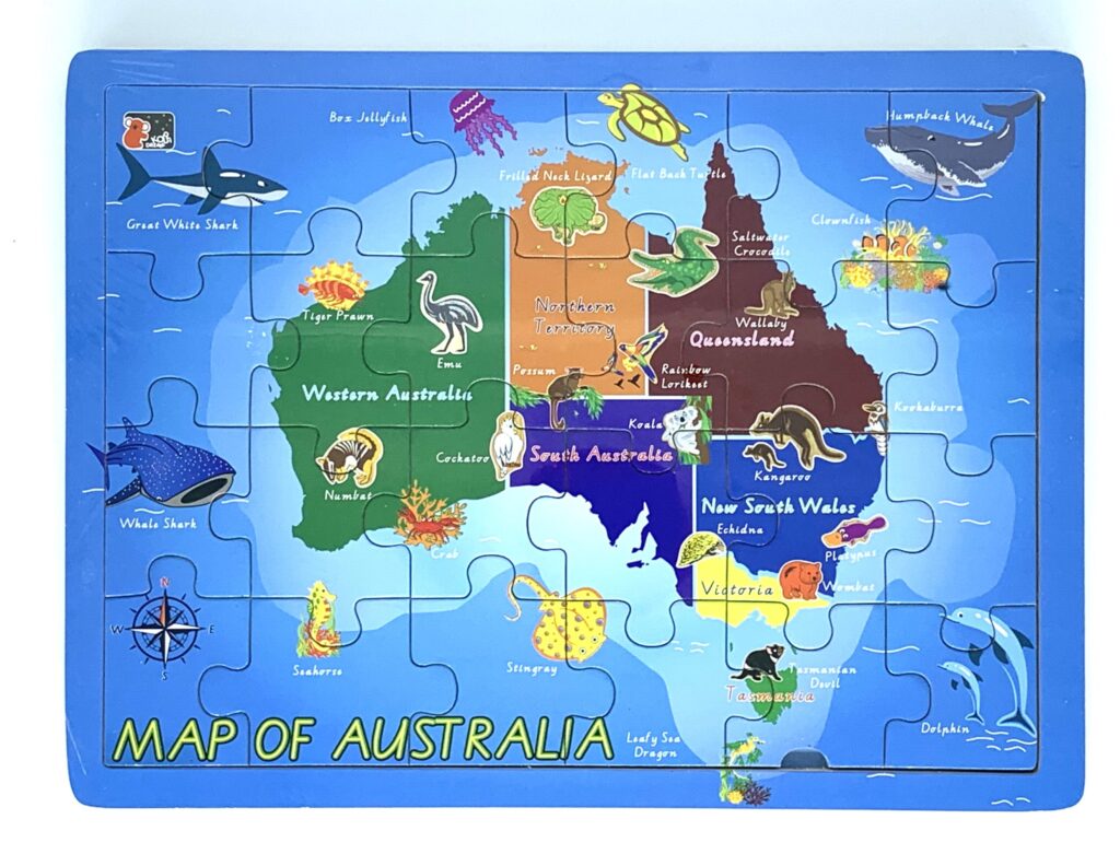 Australian Map Jigsaw 2 in 1 - One Stop Sensory Shop